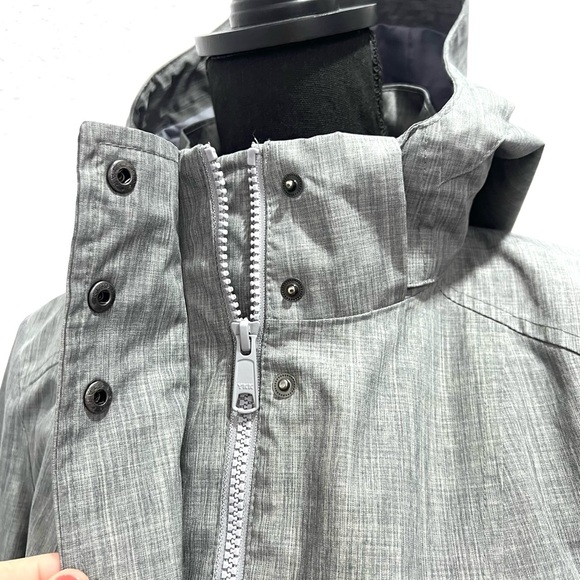 Kirkland Signature Gray Trench Coat with High Collar and Tailored Silhouette M - Picture 10 of 12
